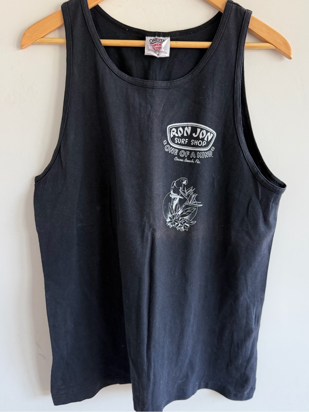 Vintage Ron Jon Surf Shop Cocoa Beach Parrot Tank Top Large USA Made